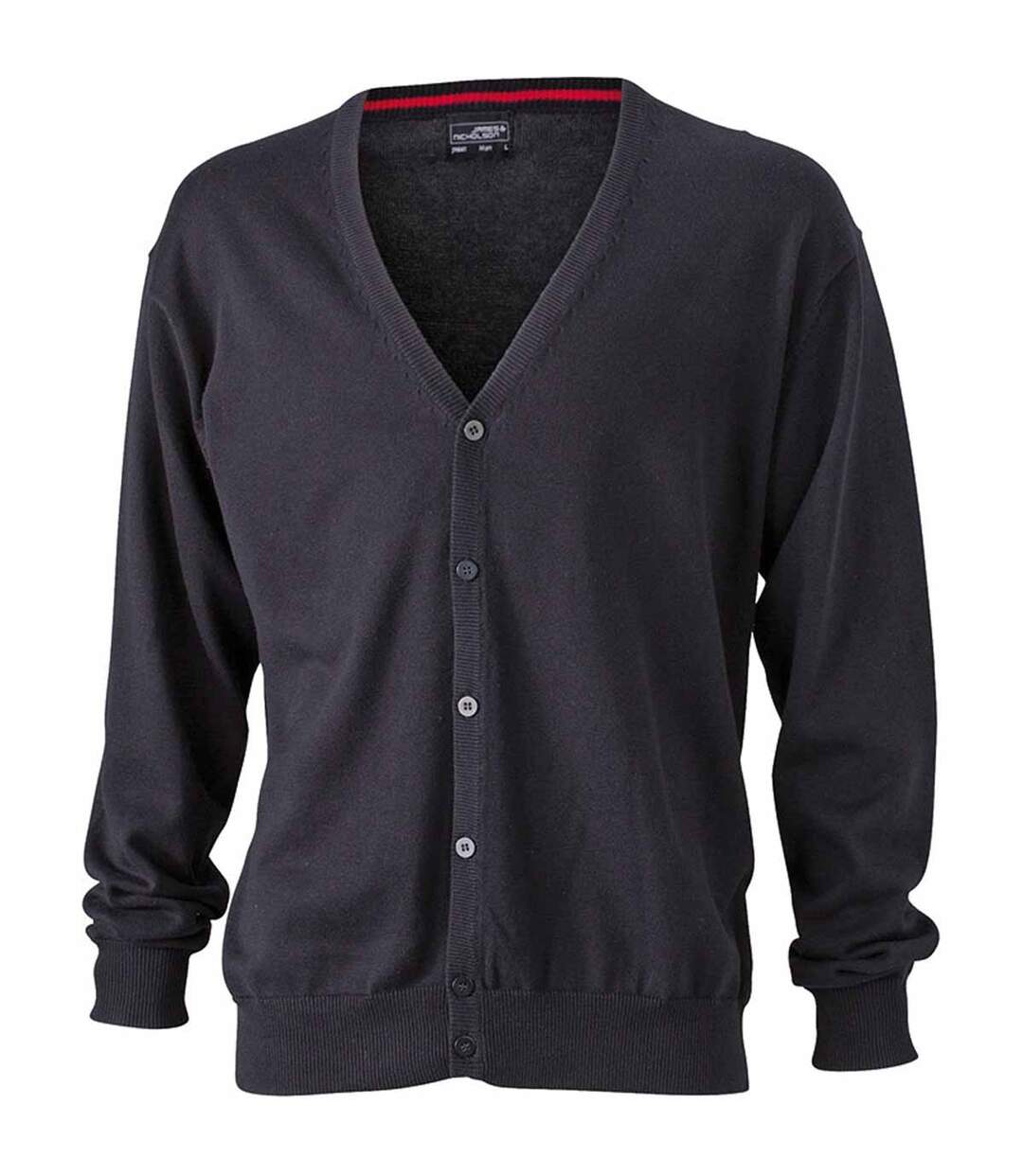 Gilet boutonné cardigan - HOMME - JN661 - noir