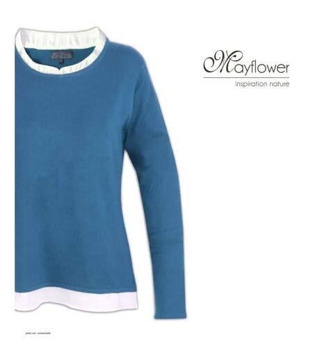 Pull Femme 2-en-1 PULF2004A – Élégance Trompe-l'Œil et Confort Absolu