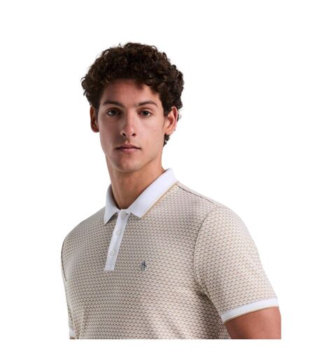 Polo Motif/style Court Homme Crème Original Penguin