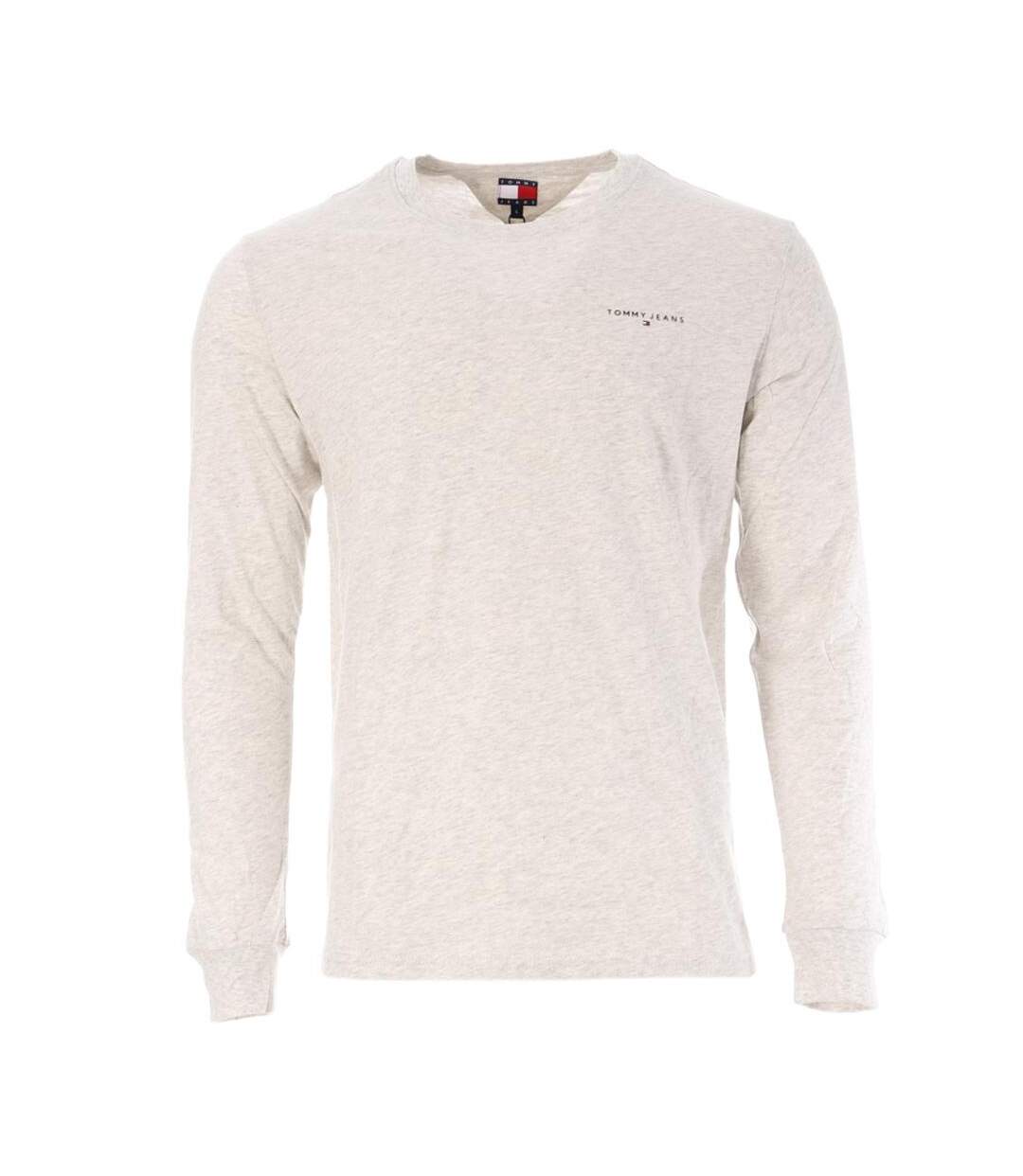 T-Shirt manches longues gris chiné homme tommy hilfiger chest-1