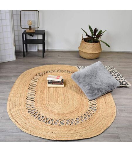 Tapis jute fait main motif géométrique JUTOVAL