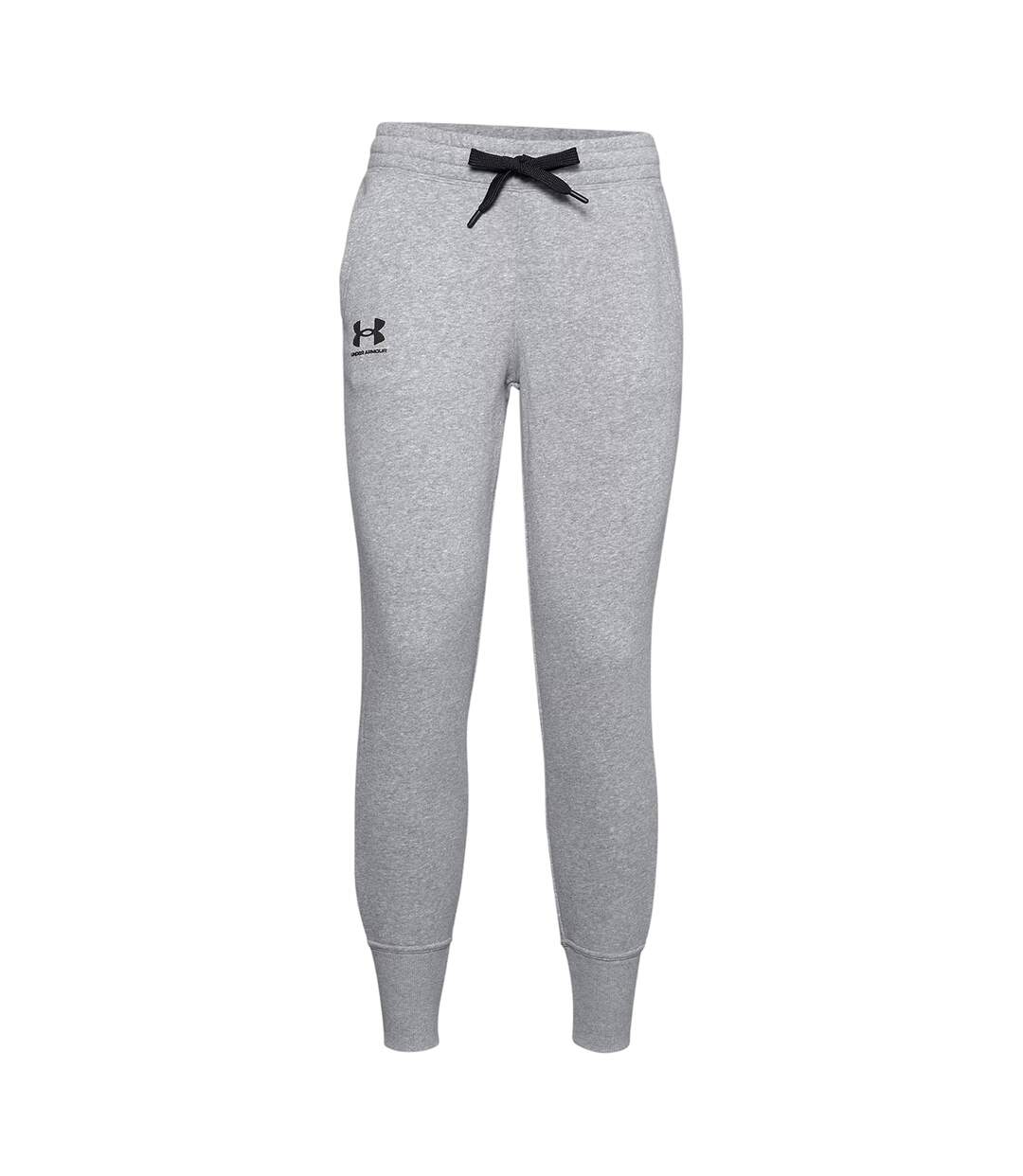 Womens/ladies Rival Tapered Jogging Bottoms Steel Heather Under Armour-1
