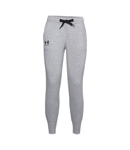 Womens/ladies Rival Tapered Jogging Bottoms Steel Heather Under Armour