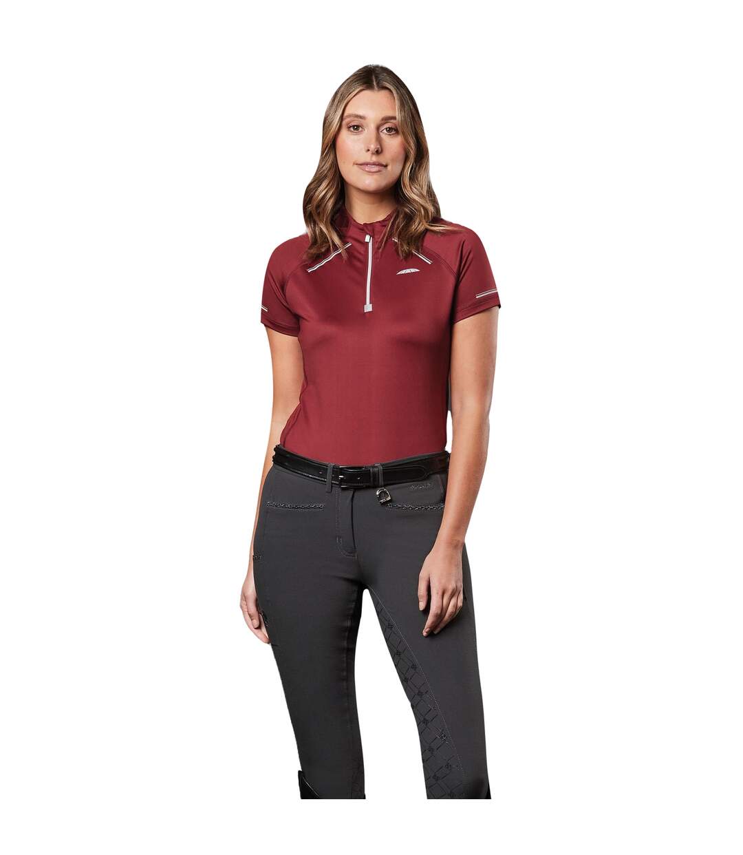 Womens/ladies victoria premium short-sleeved base layer top maroon Weatherbeeta