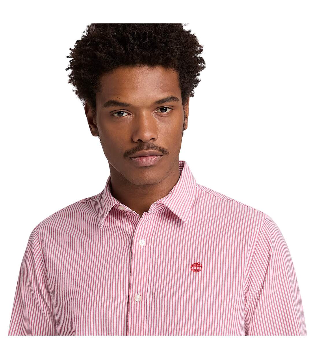 Mens Striped Seersucker Long-sleeved Button-down Shirt Burnt Sienna Timberland-4