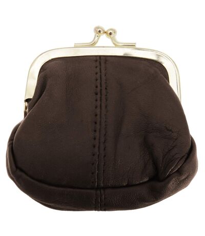 Womens/Ladies Soft Leather Coin Purse With Metal Clasp (Brown) (One Size)