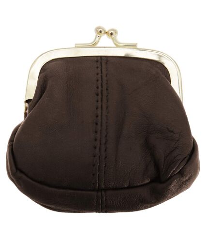 Womens/Ladies Soft Leather Coin Purse With Metal Clasp (Brown) (One Size) - UTPU103