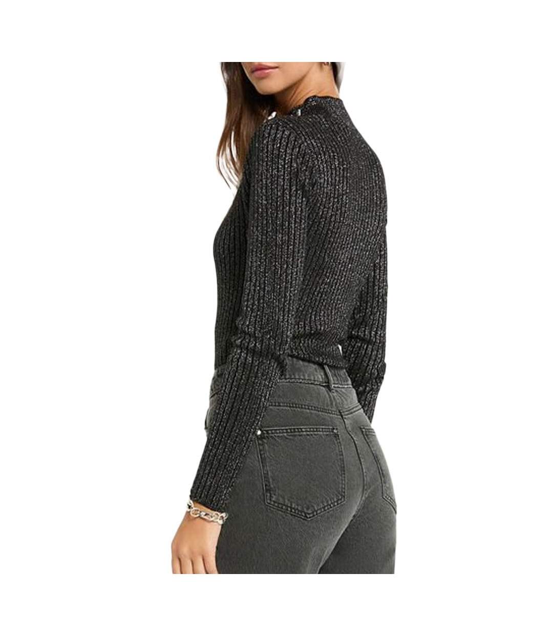 Pull noir brillant femme morgan coria-2