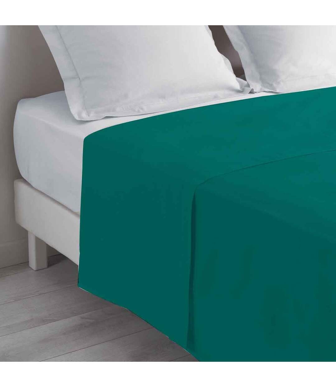 Drap Plat en Coton Biolina 240x300cm Émeraude-1