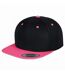 Yupoong Mens The Classic Premium Snapback 2-Tone Cap (Pack of 2) (Black/ Neon Pink)
