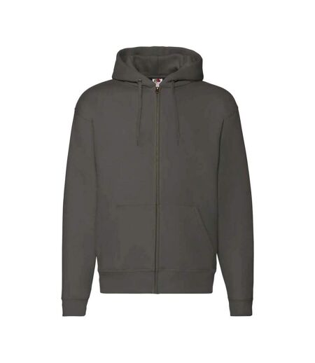 Unisex Adult Premium Full Zip Hoodie Charcoal Fruit Of The Loom
