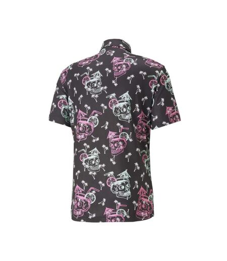 Chemisette  de golf noire imprimé homme puma tropi-cool - m