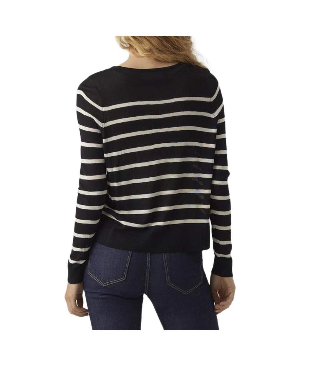 Pull rayures noir femme vero moda nova-2