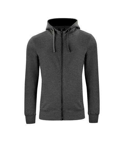 Mens Classic Melange Full Zip Hoodie Anthracite Melange Clique