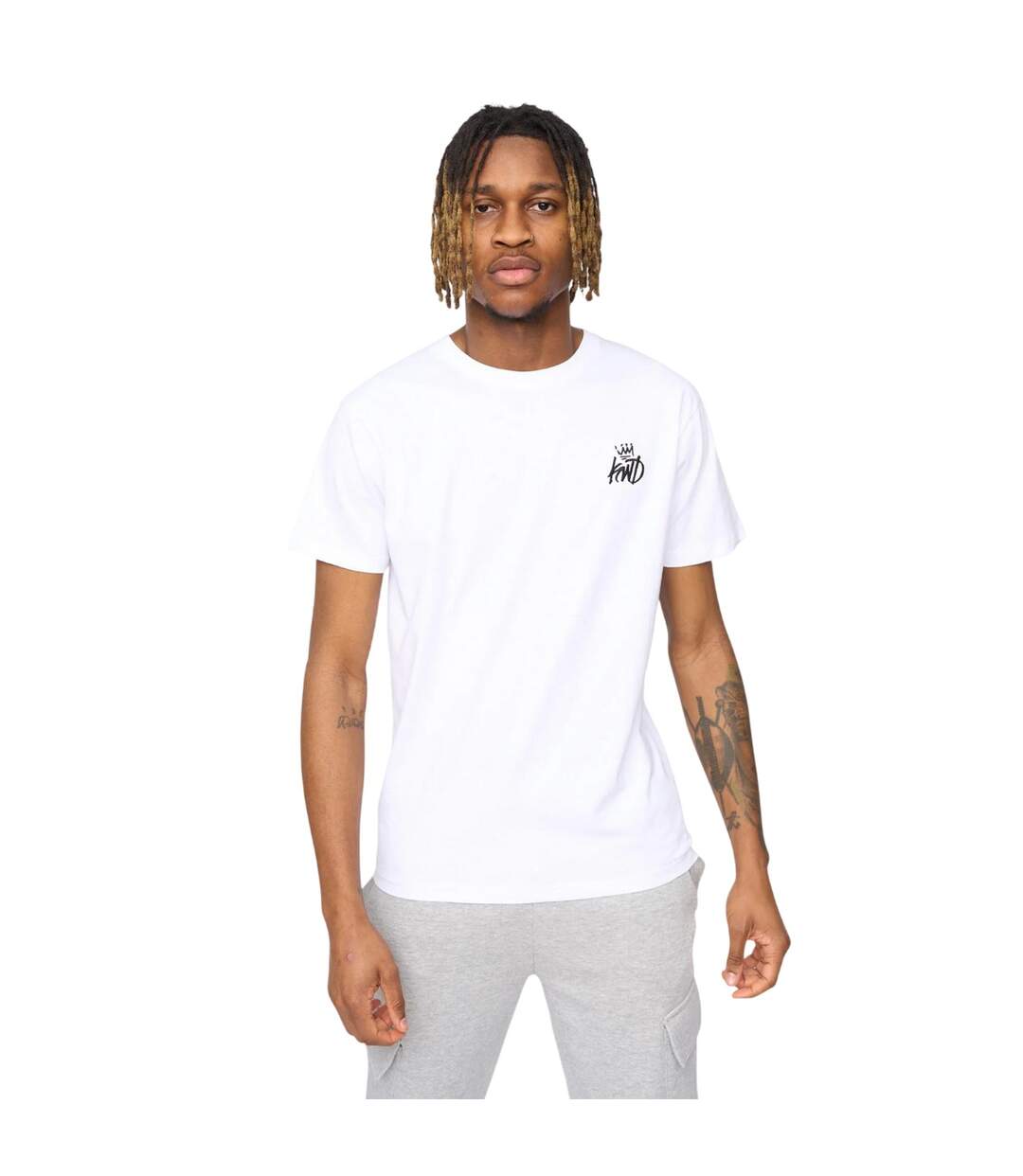 Mens Crosby Embroidered Logo T-shirt White Kings Will Dream-2