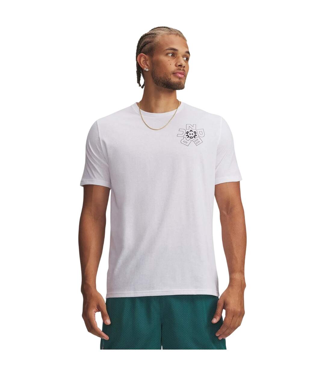 T-shirt Motif/style Texte Du Symbole Radial Homme Blanc Noir Under Armour-1