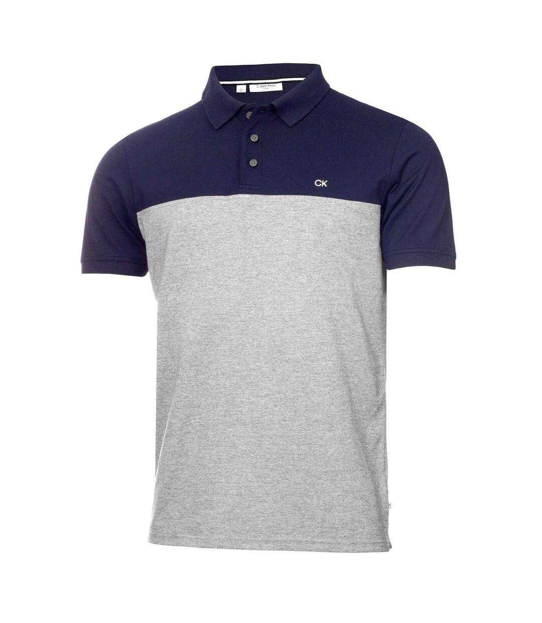 Polo Golf Motif/style Blocs De Couleurs Homme Bleu Marine Argenté Chiné Calvin Klein-2