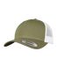 Casquette Trucker Motif/style Rétro Kaki Foncé Blanc Flexfit-1