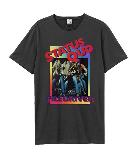 Unisex adult piledriver status quo t-shirt charcoal Amplified
