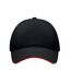 Singa 5 Panel Baseball Cap Black Red MidOcean-3