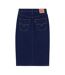Womens/ladies Side Slit Midi Skirt Blue Stone Wash Levis-3