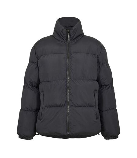 Mens Quilted Zipped Puffer Jacket Black 274 Studio