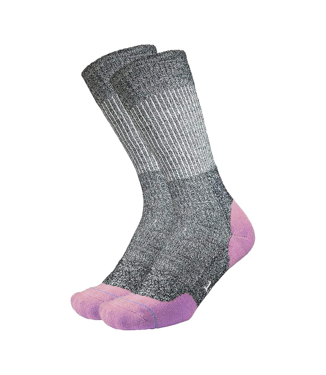 Chaussettes fusion walk femme bleu marine / mauve chiné 1000 Mile-2