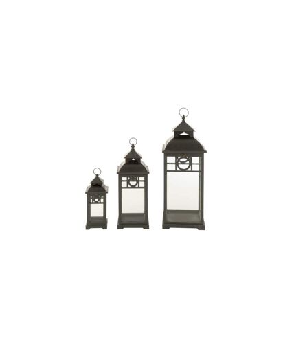 Lot de 3 Lanternes en Bois Ibiza 78cm Noir