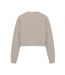 Womens/ladies Relaxed Fit Crop Sweatshirt Sand Miso-2