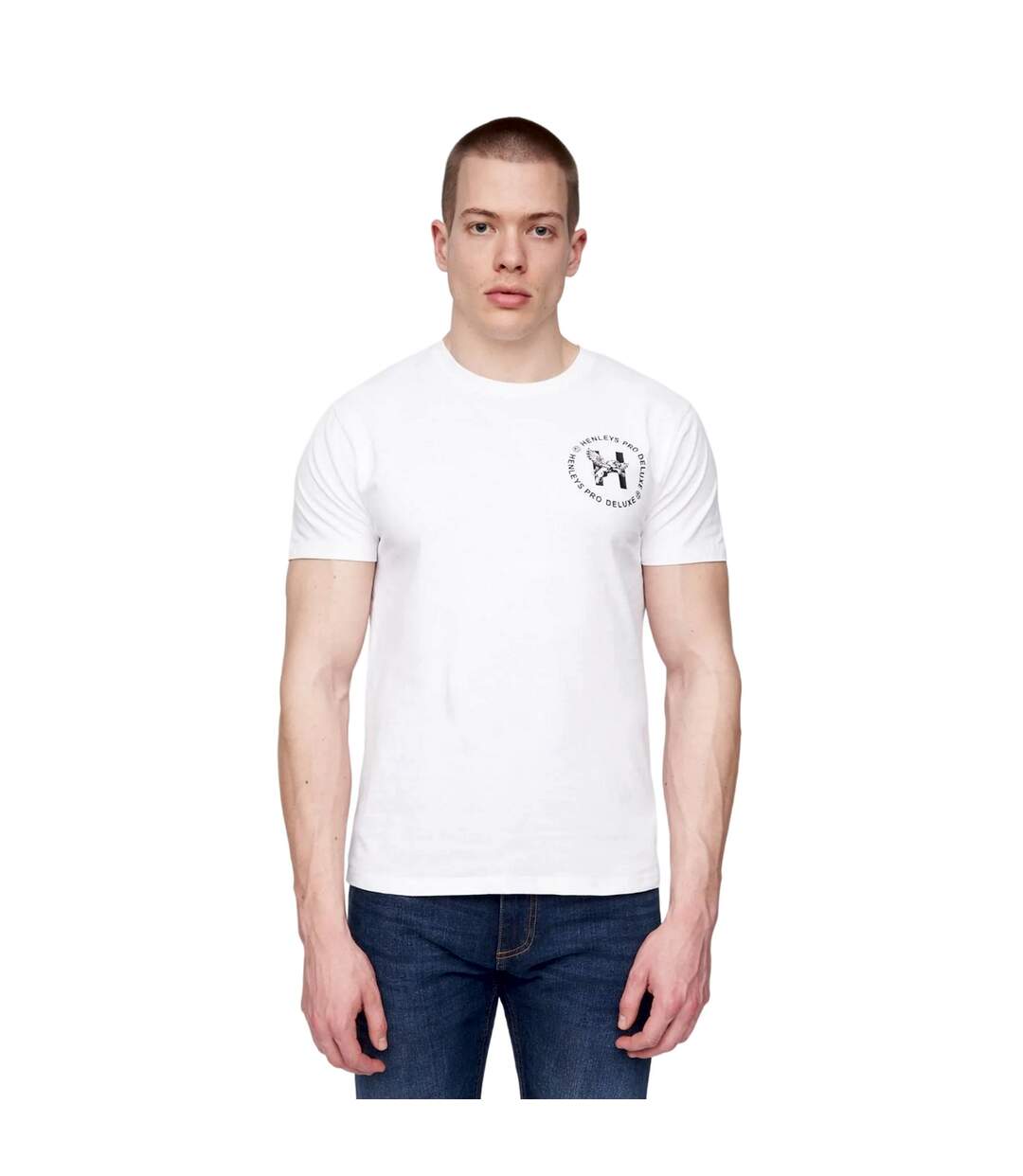 T-shirt metafone homme blanc Henleys-1