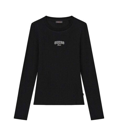 Womens/ladies Logo Long-sleeved T-shirt Shoreline Guess
