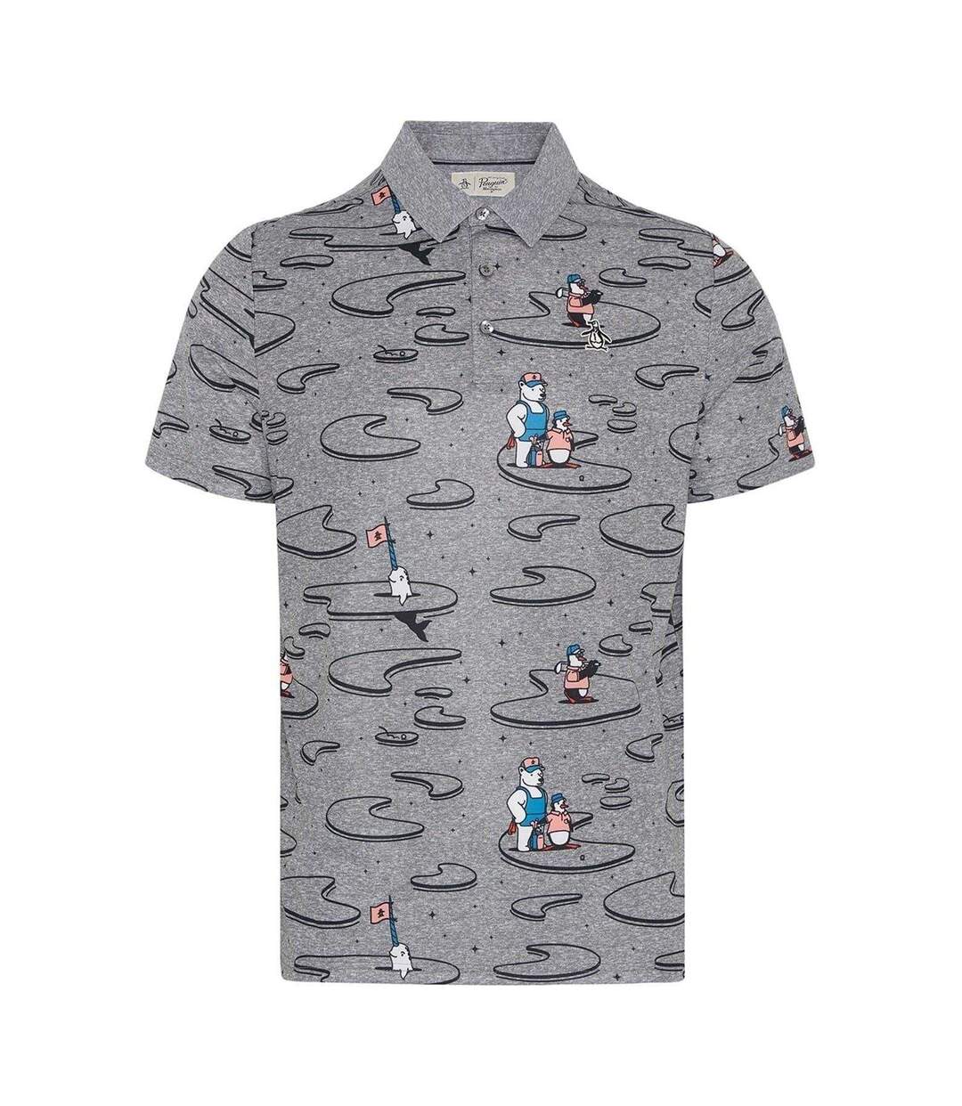 Mens Patterned Regular Polo Shirt Quiet Shade Original Penguin-1
