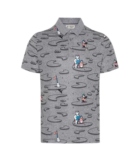 Mens Patterned Regular Polo Shirt Quiet Shade Original Penguin