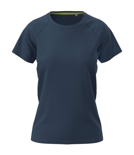 Womens/ladies Raglan Mesh T-shirt Marina Blue Stedman