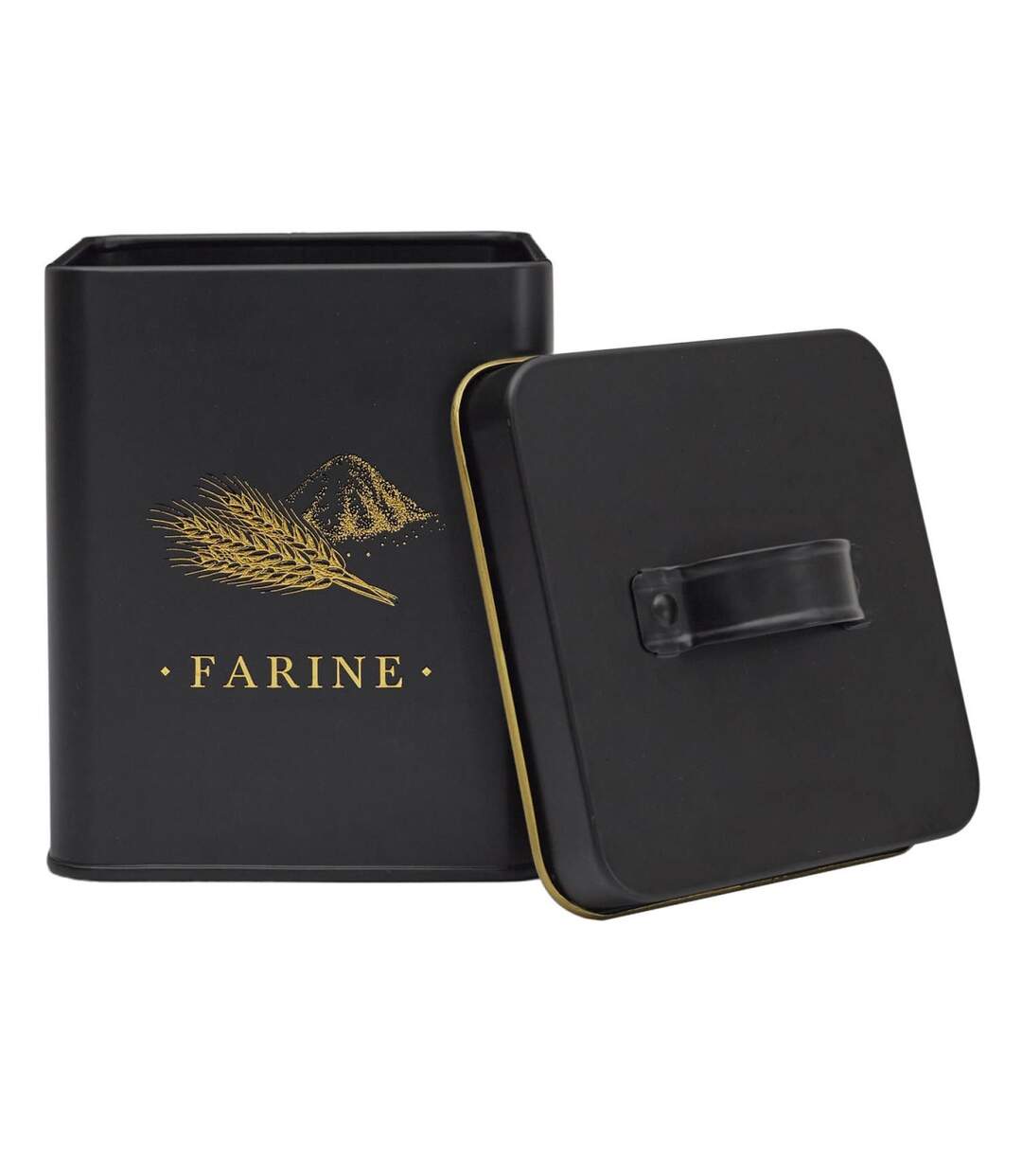 Boîte à Farine en Métal Lounge 19cm Noir-3