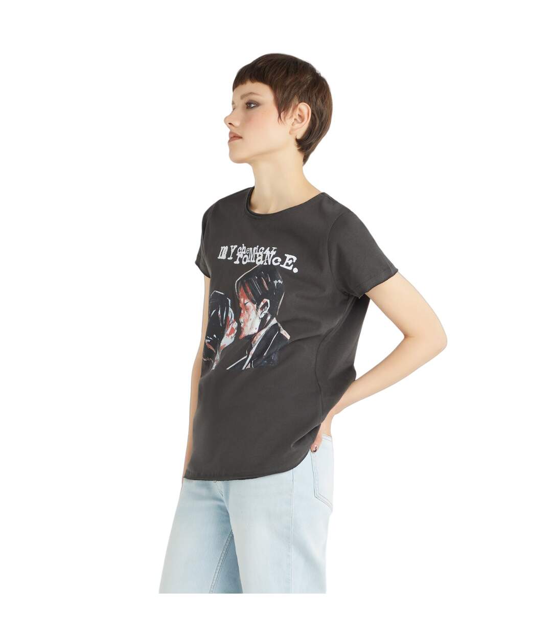 Womens/ladies three cheers for sweet revenge my chemical romance t-shirt charcoal Amplified-3