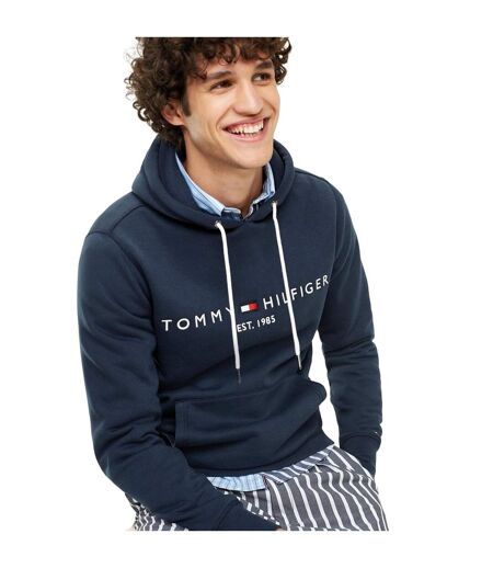 Sweat À Capuche Motif/style Logo Homme Bleu Foncé Tommy Hilfiger