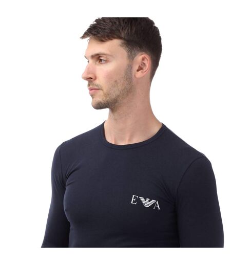 T-shirt Manches Longues Homme Bleu Marine Emporio Armani