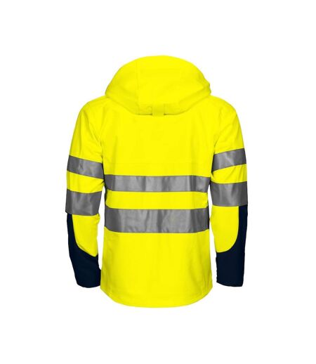 Mens Softshell Hi-vis Jacket Yellow Navy Projob