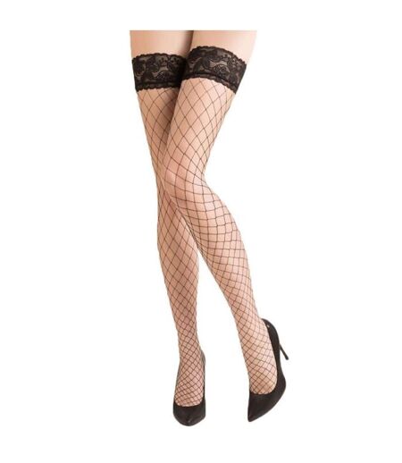Silky Womens/Ladies Scarlet Whale Net Lace Top Hold Ups (1 Pair) (Black)