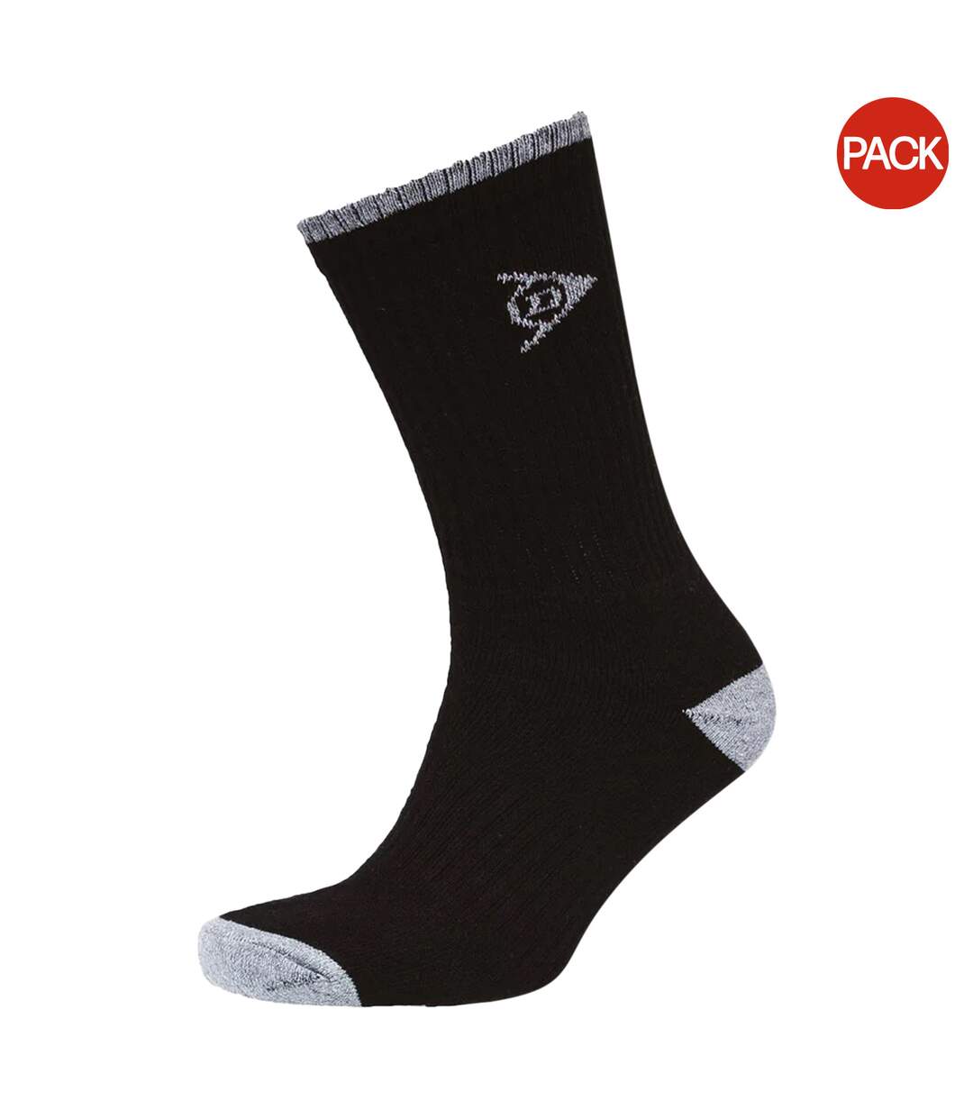 Pack of 3  Mens shawlong sports socks  black Dunlop-1