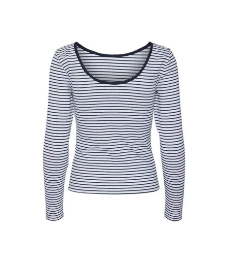 Top Gris/Marine à rayures Femme Vero Moda Chloe - L