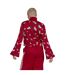 Womens/ladies Originals Floral Bell Sleeve Track Top Red Adidas-3