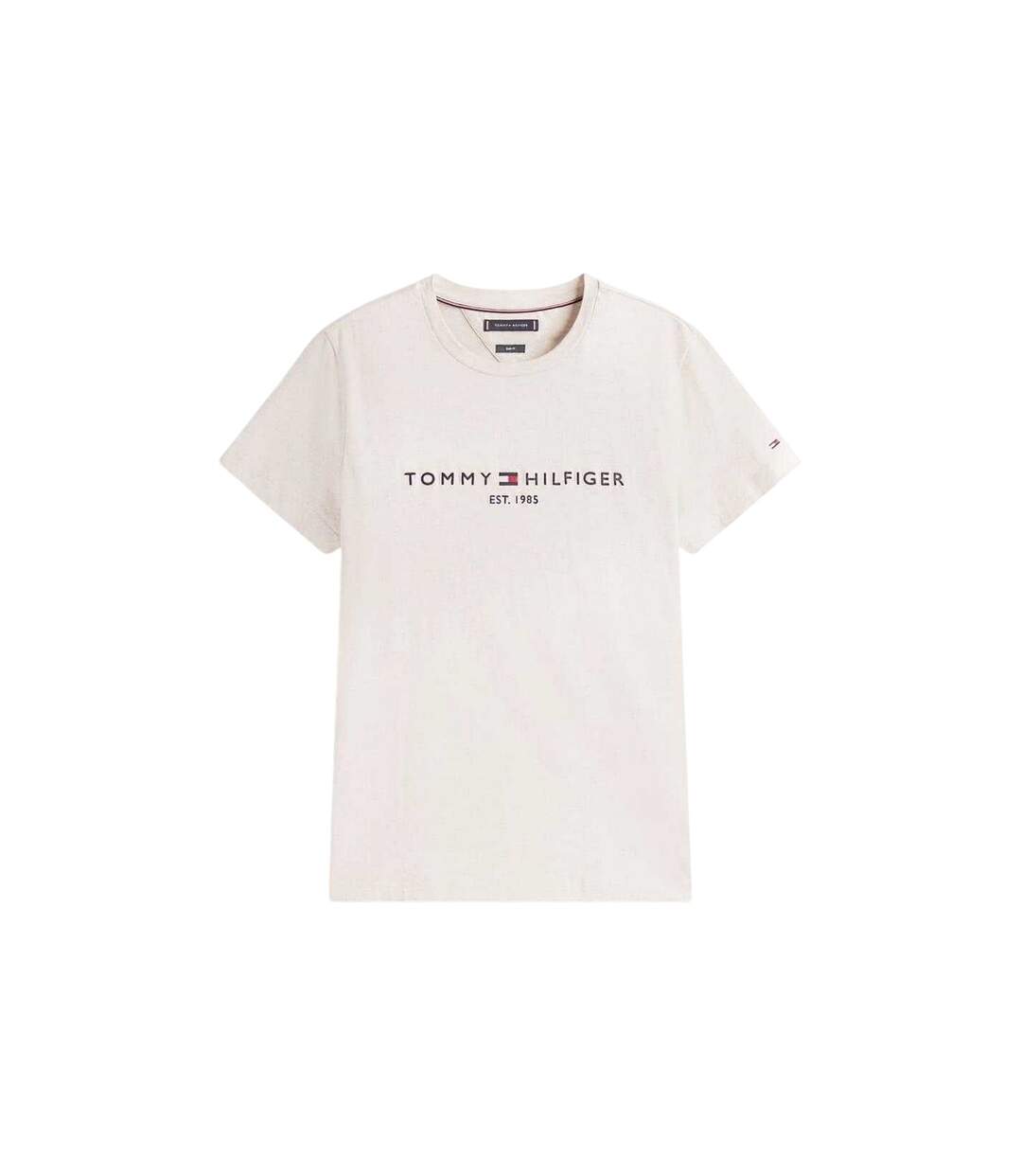 T-shirt Motif/style Logo Sur Poitrine Femme Beige Avoine Tommy Hilfiger-1