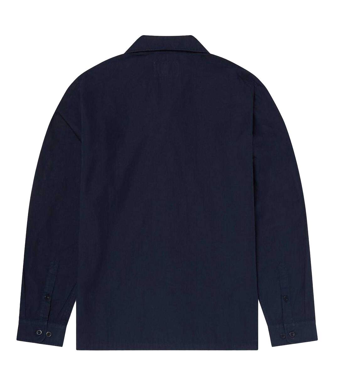 Mens Revere Collar Long-sleeved Shirt Dark Navy Albam-2