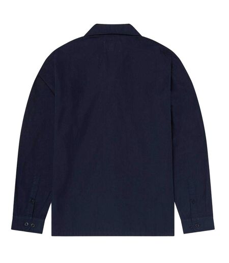 Mens Revere Collar Long-sleeved Shirt Dark Navy Albam