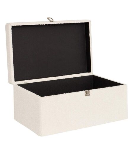 Lot de 3 Malles de Rangement Bouclette Carlie 54cm Blanc