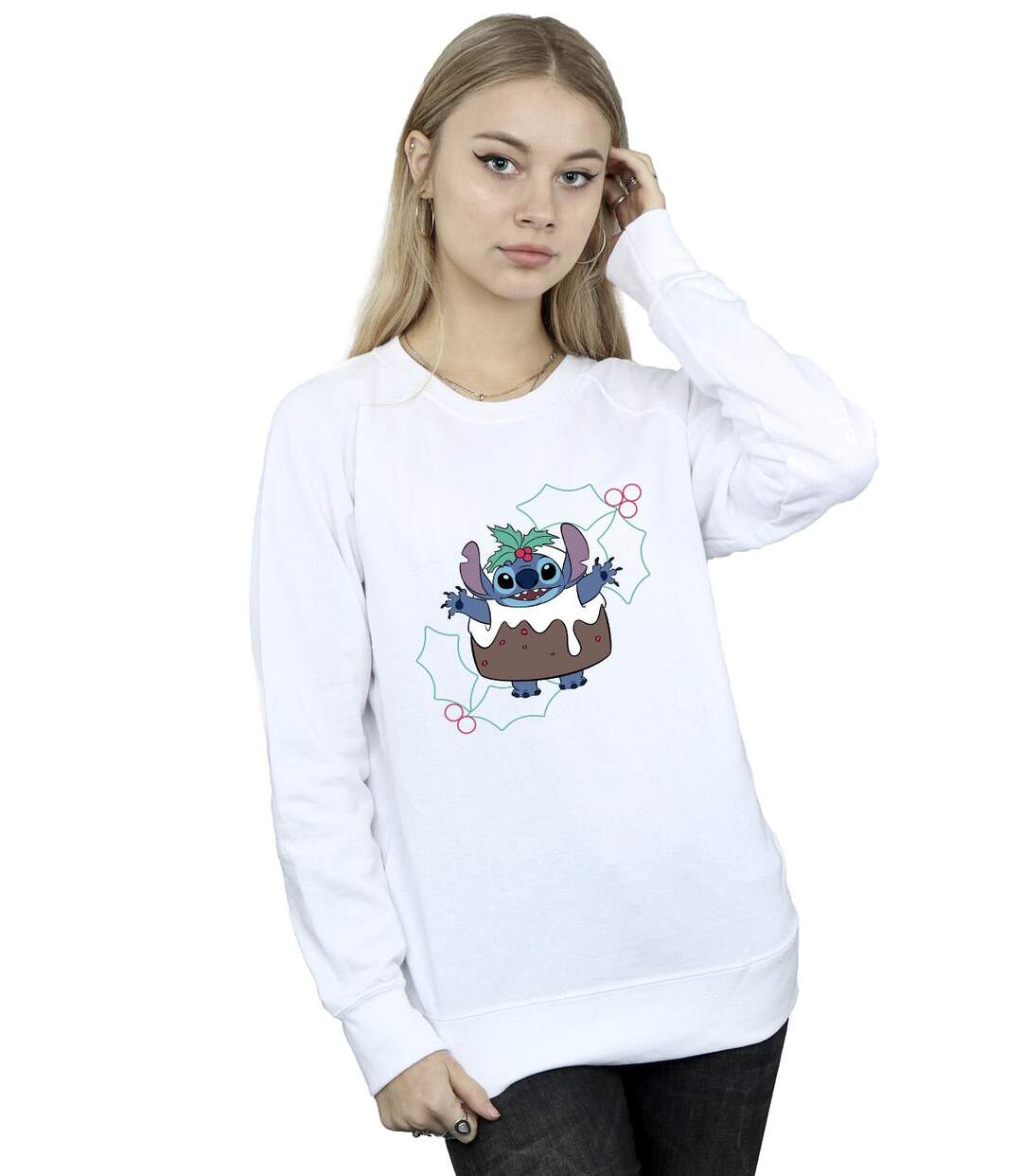 Disney Femmes/Les femmes Lilo & Stitch Pudding Holly Sweatshirt (Blanc) - UTBI23095-2