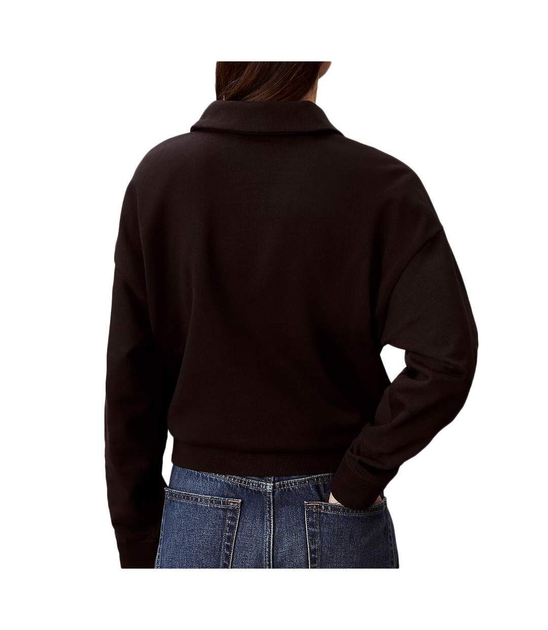 Sweat noir femme calvin klein jeans french terry-2