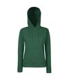 Fruit Of The Loom Ladies Lady Fit Hooded Sweatshirt / Hoodie (Bottle Green)
